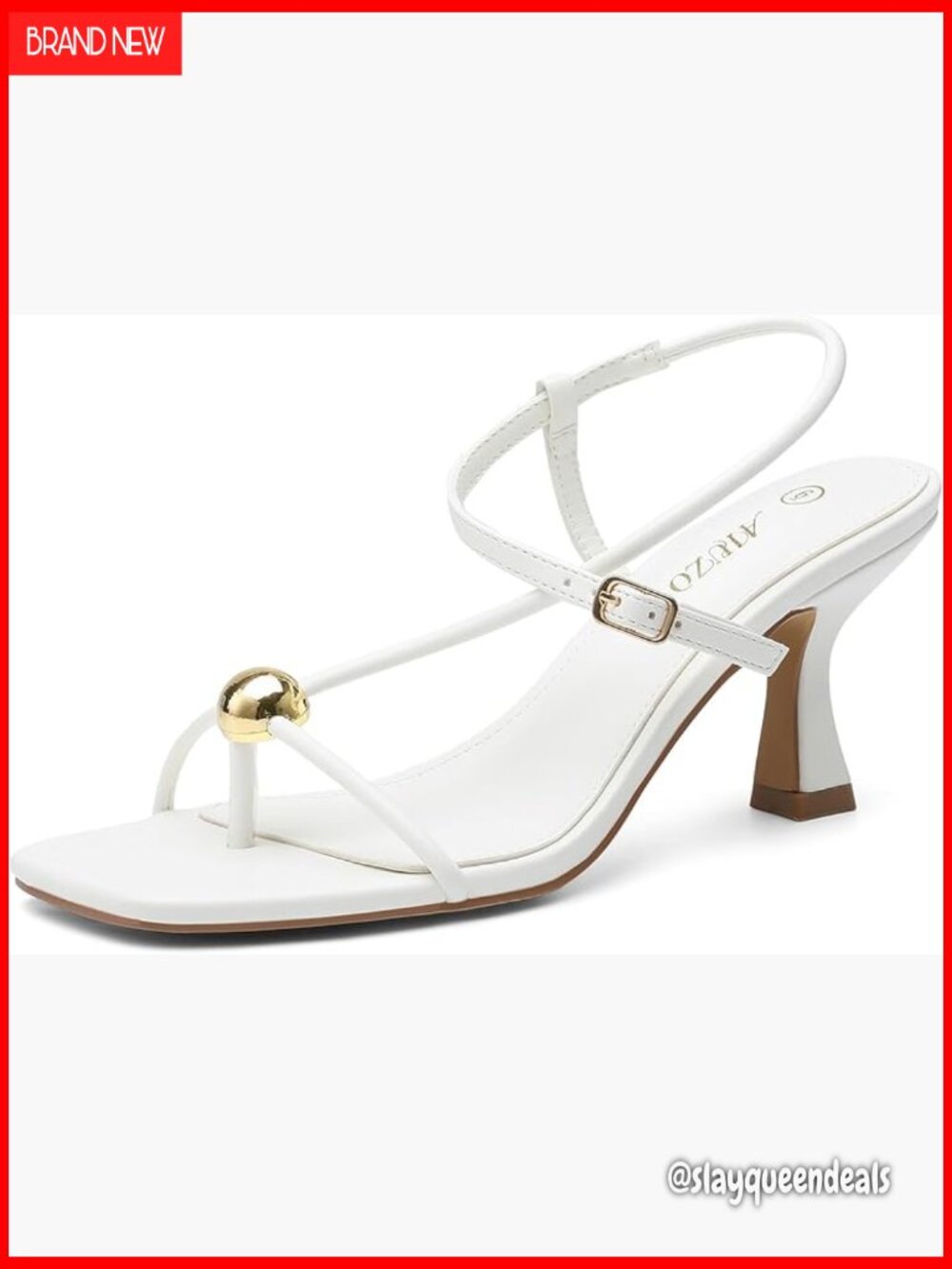 Kitten Heel Sandals Square Open Toe Slingback Flip Flop Heels Adjustable Ankle